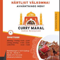 Indiska Restaurang Curry Mahal, Spånga öppettider